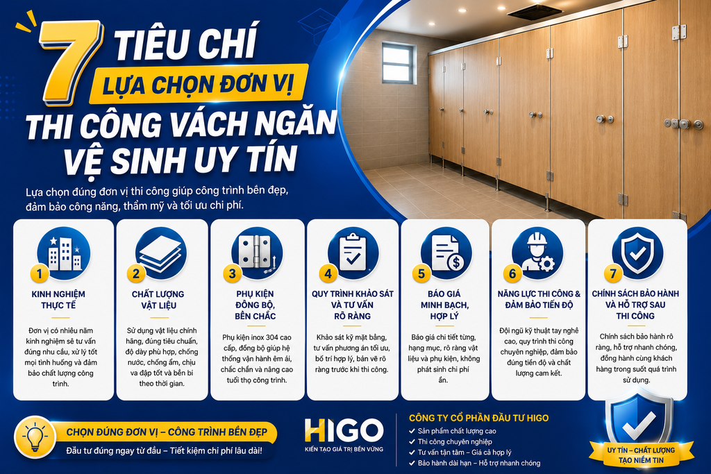 7 Tiêu Chí Lựa Chọn Đơn Vị Thi Công Vách Ngăn Vệ Sinh Uy Tín